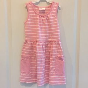 Hanna Andersson pink and white striped dress